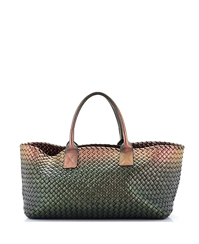 Pre-Owned Bottega Veneta Medium Cabat Tote Intrecciato Iridescent Nappa