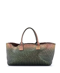 Pre-Owned Bottega Veneta Medium Cabat Tote Intrecciato Iridescent Nappa