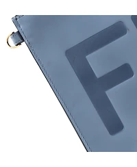 Pre-Owned Fendi Large Logo Flat Wristlet Pouch Embossed Leather