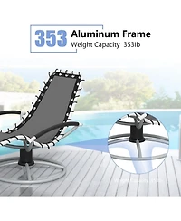 gaomon 360degree(s) Swivels Outdoor Chaise Lounge,Outdoor Chaise Lounge with Textilene Fabric and Heavy Duty Iron Frame, Adjustable Recliner for Patio