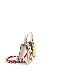 Pre-Owned Gucci Mini Sylvie Top Handle Bag Embellished Leather