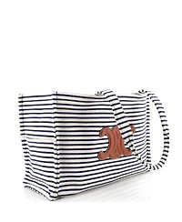 Pre-Owned Celine Large Cabas Thais Tote Triomphe Striped Canvas