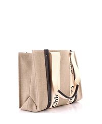 Pre-Owned Chloe Medium Woody Tote Canvas with Leather
