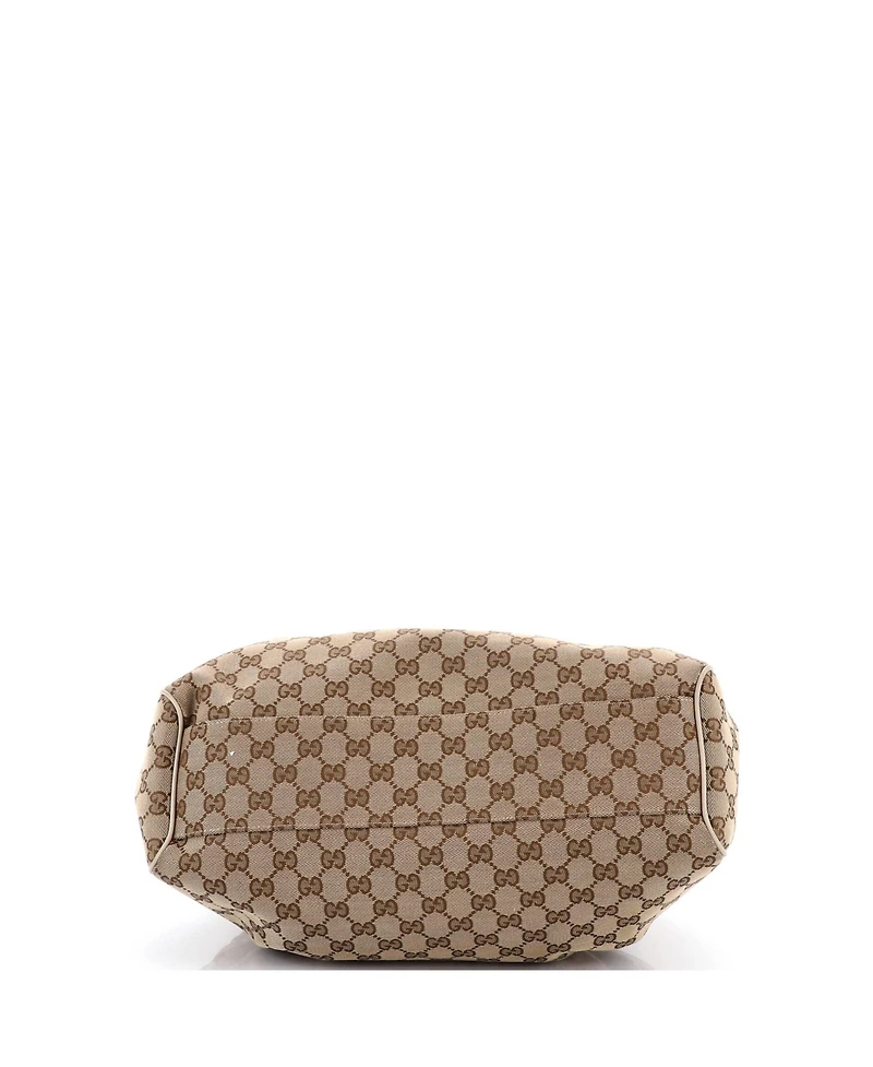 Pre-Owned Gucci Medium Sukey Tote Gg Canvas with Leather