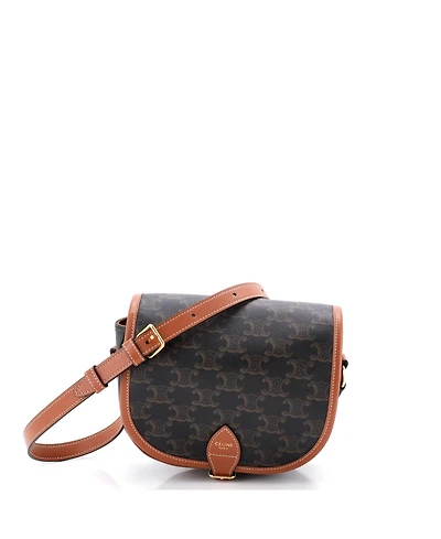 Pre-Owned Celine Folco Bag Triomphe Coated Canvas