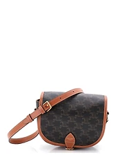 Pre-Owned Celine Folco Bag Triomphe Coated Canvas