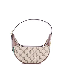 Pre-Owned Gucci Mini Ophidia Half Moon Bag Gg Coated Canvas
