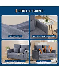 gaomon Loveseat Sofa Love Seat for Small Spaces, Mid Century Accent Chair, Solid Wood Frame, Tool-Free Assembly, Comfy Couch
