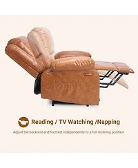 gaomon Pu Leather Power Lift Recliner Chair with Massage and Heat, Adjustable Furniture for Back, Legs w/ 3 Positions, Usb Port, Side Pocket