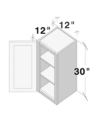 Boyel Living W12" x H30" Full Overlay Glass Cabinet Door for Custom Wall Cabinetry