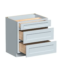 Boyel Living Dove Grey Rta Drawer Base Cabinet with Hdf Full Overlay Doors and Solid Wood Dovetail Drawers