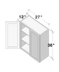 Boyel Living W27" Dove Wall Cabinet with Full Overlay Hdf Door for Custom Kitchen or Bathroom