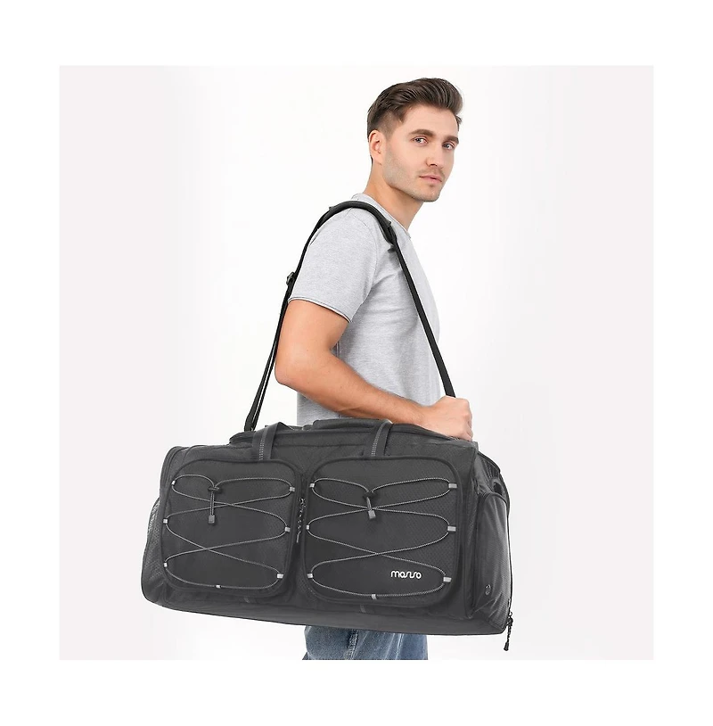 Hikeen Unisex Large Capacity Baseball Duffle Bag with Shoe Compartment