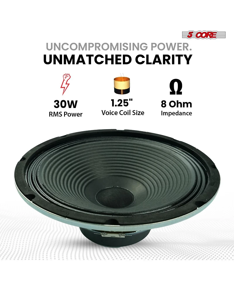 5 Core 10 Inch Guitar Speaker 60W 8Ohm 25Oz Magnet 1.25" Vc Amplifier Cabinet Driver