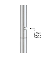 Possini Euro Design Meridian Modern 72" Tall Floor Lamp Brushed Nickel Metal Light Blaster Led Black Drum Shade for Living Room Bedroom