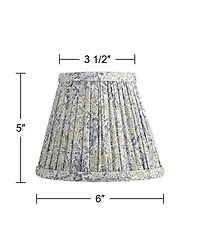 Springcrest Nelle 3 1/2" Top x 6" Bottom x 5" High x 5" Slant Print Lamp Shade Replacement Set of Pleated Clip On Candelabra