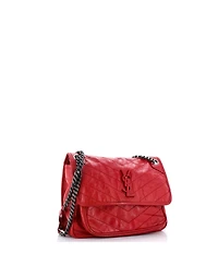 Pre-Owned Saint Laurent Medium Niki Chain Flap Bag Matelasse Chevron Leather