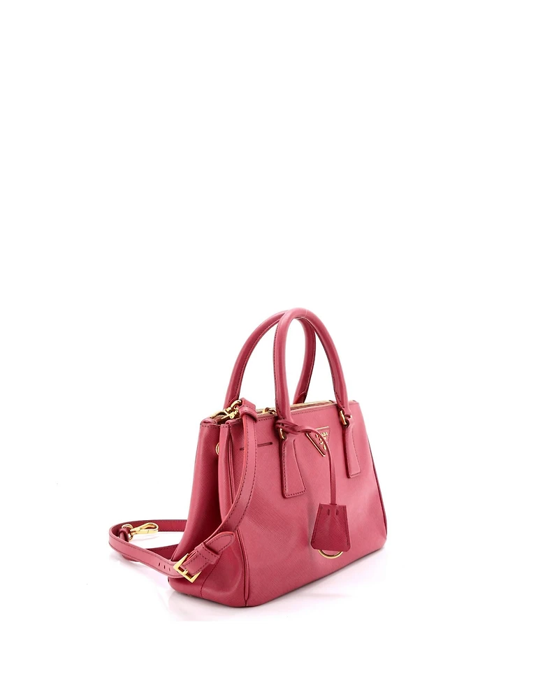 Pre-Owned Prada Small Galleria Double Zip Tote Saffiano Leather