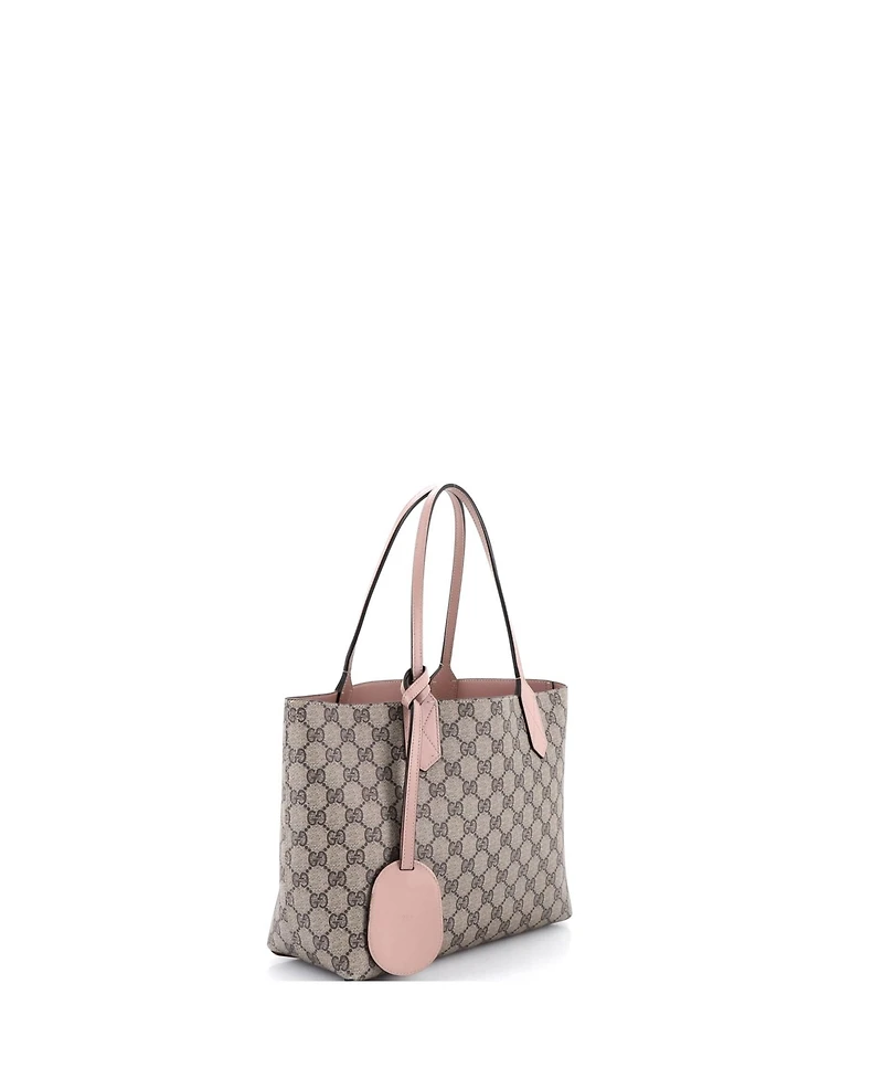 Pre-Owned Gucci Small Reversible Tote Gg Print Leather