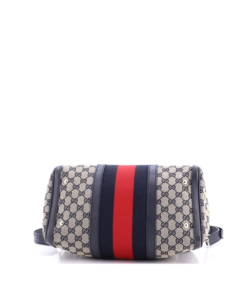 Pre-Owned Gucci Medium Vintage Web Boston Bag Gg Canvas