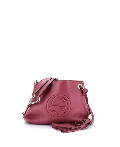 Pre-Owned Gucci Mini Soho Chain Strap Shoulder Bag Leather