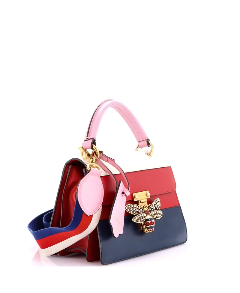 Pre-Owned Gucci Small Queen Margaret Top Handle Bag Colorblock Leather