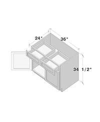 Boyel Living 36" Single Base Cabinet with Full Overlay Hdf Door and Dovetail Drawer