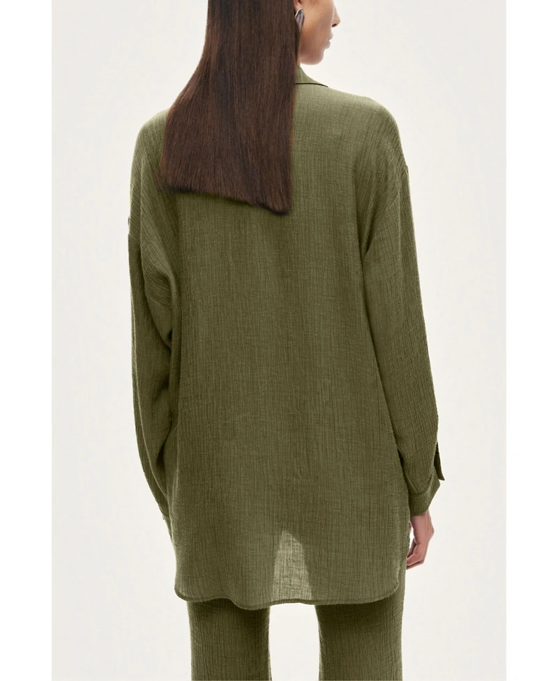 Nocturne Women's Relaxed Button-Down Shirt