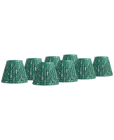 Springcrest Slant Print Lamp Shade Replacement Set of 8 Floral Clip On Candelabra