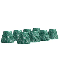 Springcrest Slant Print Lamp Shade Replacement Set of 8 Floral Clip On Candelabra