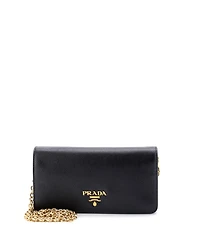 Pre-Owned Prada Mini Wristlet Wallet on Chain Saffiano Leather