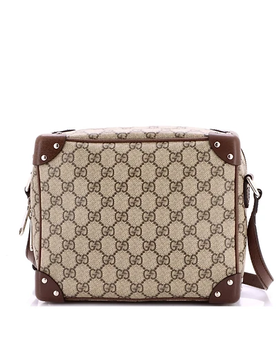 Pre-Owned Gucci Trunk Shoulder Bag Gg Coated Canvas with Studded Leather