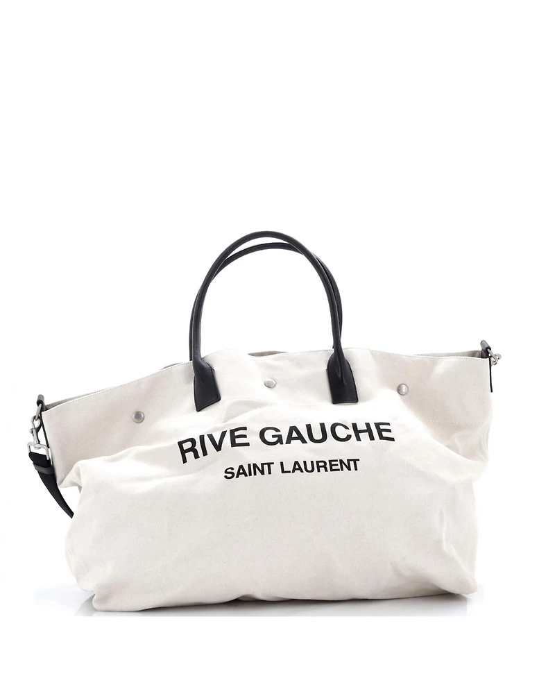 Pre-Owned Saint Laurent Maxi Rive Gauche Shopper Tote Canvas