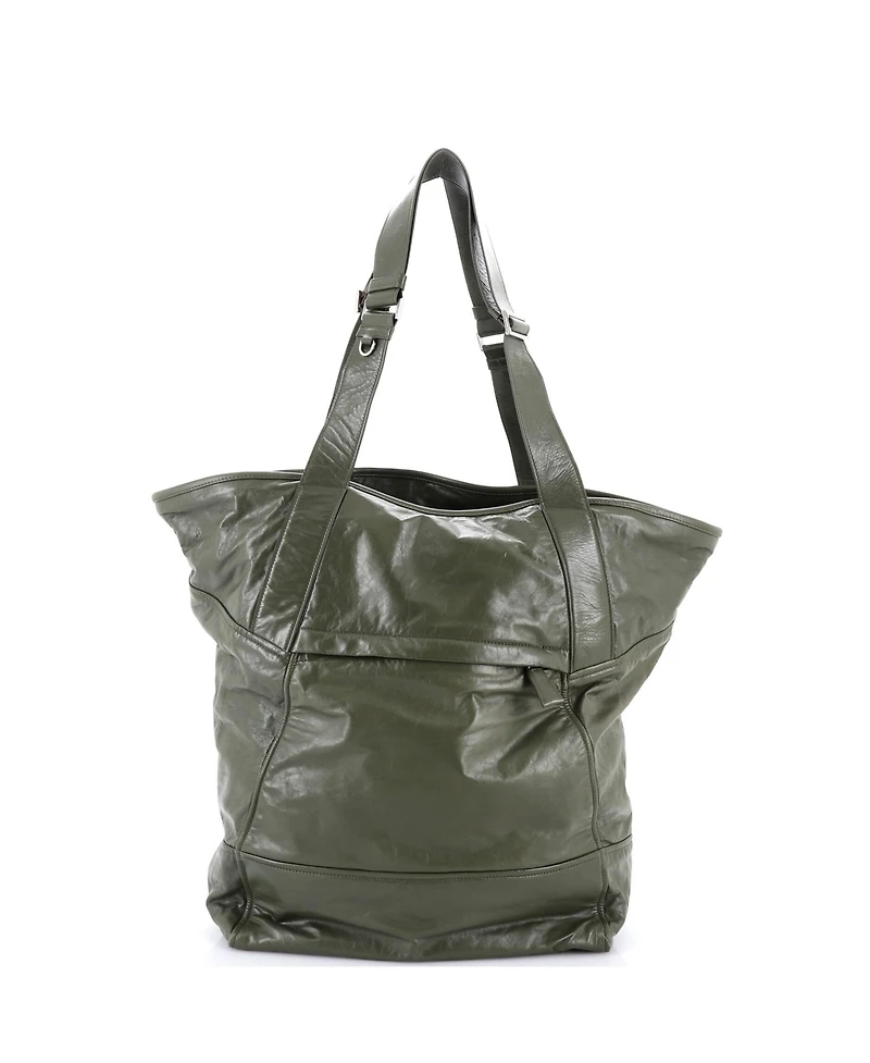 Pre-Owned Prada Tall Triple Front Pocket Tote Leather