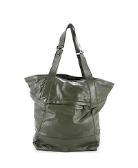 Pre-Owned Prada Tall Triple Front Pocket Tote Leather