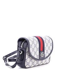 Pre-Owned Gucci Mini Ophidia Flap Shoulder Bag Gg Coated Canvas