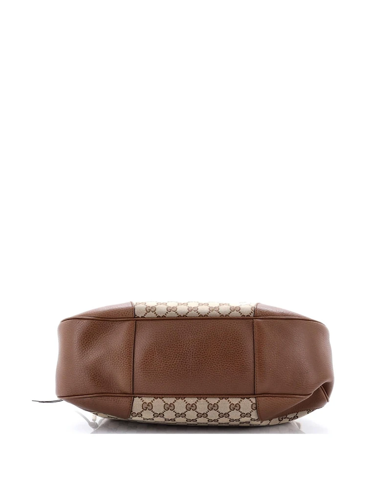 Pre-Owned Gucci Large Bree Hobo Gg Canvas with Leather