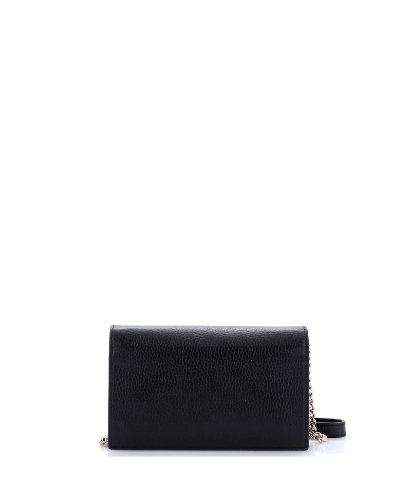 Pre-Owned Gucci Interlocking Wallet on Chain Leather