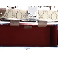 Pre-Owned Gucci Bamboo Globe-Trotter Vanity Case Gg Coated Canvas