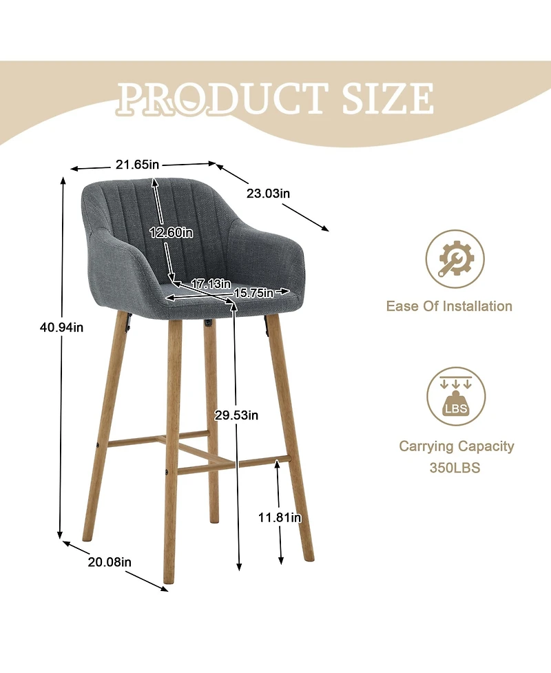 Rainsken Tall Bar Stools Set of 2