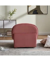 Boyel Living Swivel Accent Chair 360 Degree Metal Base Velvet Pumpkin Shaped for Room Bedroom Office