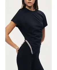 Nocturne Women's Embellished Asymmetric T-Shirt