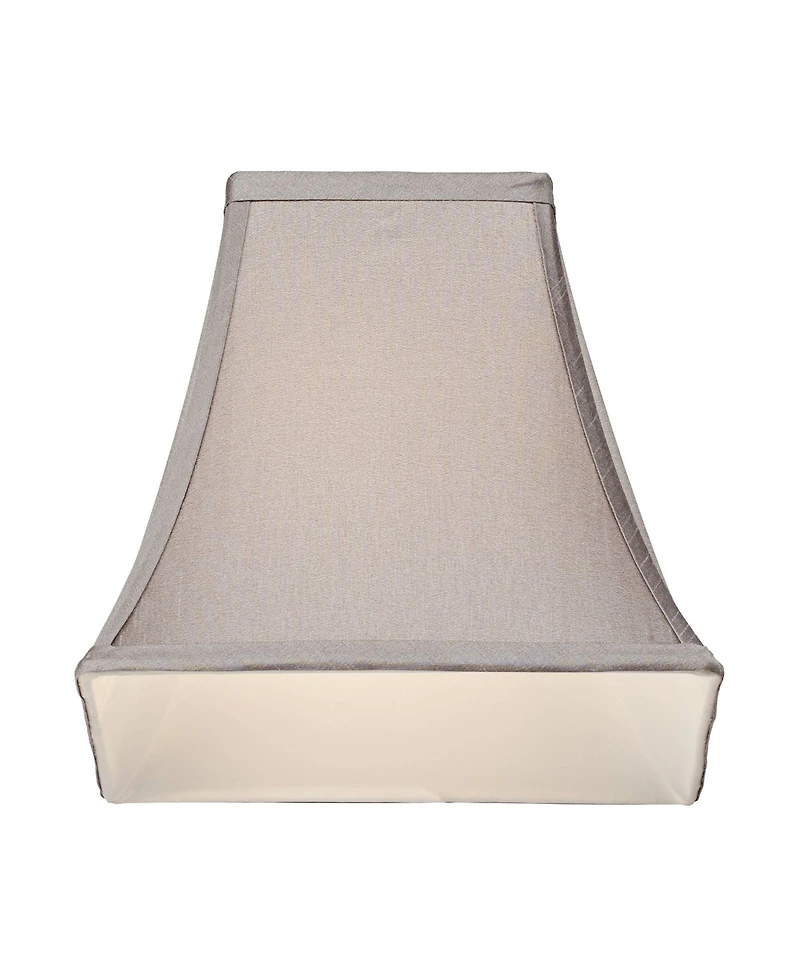 Springcrest Collection Set of 2 Square Lamp Shades Pewter Small 5.25" Top x 10" Bottom x 9.5 High Spider with Replacement Harp and Finial Fitting