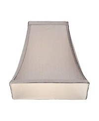 Springcrest Collection Set of 2 Square Lamp Shades Pewter Small 5.25" Top x 10" Bottom x 9.5 High Spider with Replacement Harp and Finial Fitting