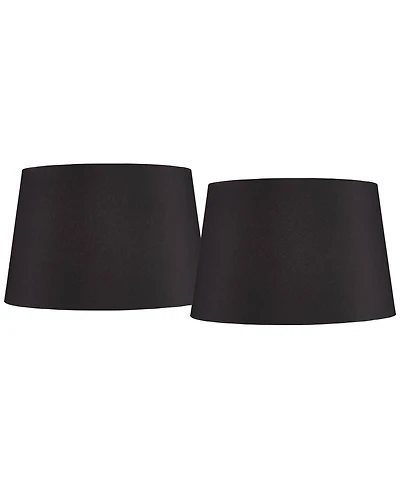 Springcrest Set of 2 Hardback Drum Lamp Shades Large 14" Top x 17" Bottom x 11" High Spider Replacement Harp Finial Fitting