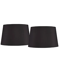 Springcrest Set of 2 Hardback Drum Lamp Shades Large 14" Top x 17" Bottom x 11" High Spider Replacement Harp Finial Fitting