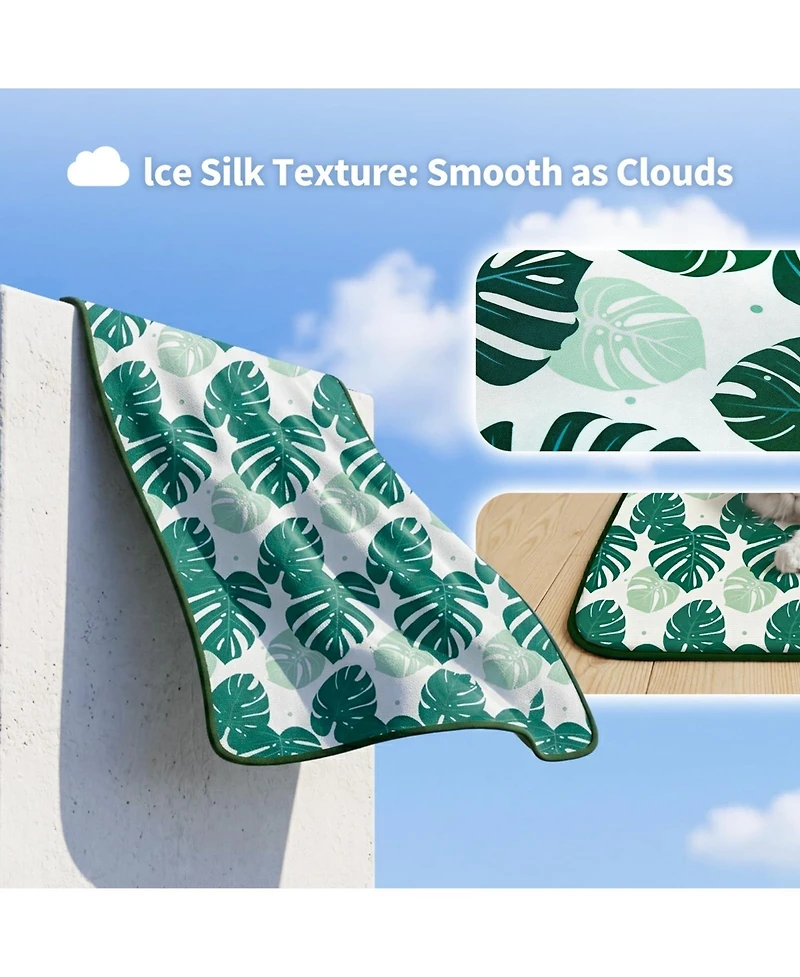 Aronkl Pack Of 4 Pet Mat Upgrade Ice Silk Qmax>0.345 Washable Portable For Dogs Cats Summer