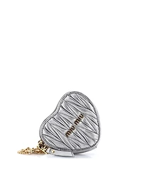 Pre-Owned Miu Miu Heart Chain Coin Purse Matelasse Leather