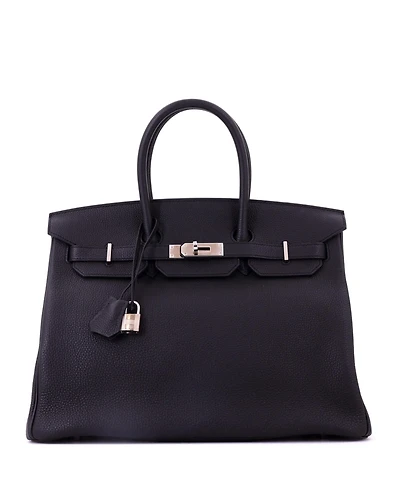 Pre-Owned HERMES Birkin 35 Handbag Black Togo with Palladium Hardware