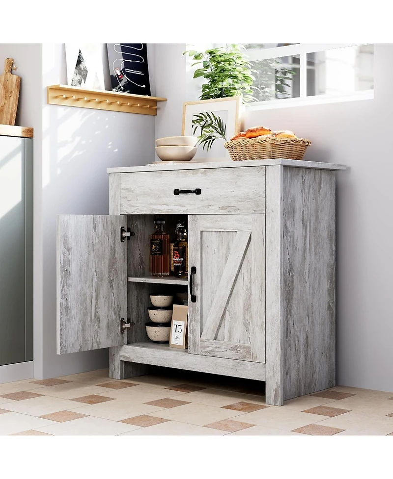 gaomon Kitchen Pantry Storage Cabinet with Microwave Stand, Freestanding Hutch Cabinet with Buffet Cupboard, Tall Kitchen Cabinets